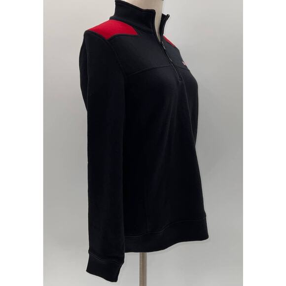Vineyard Vines Two Toned Black/Red Mock Neck Quarter Zip Up Jacket- S - Picture 10 of 11